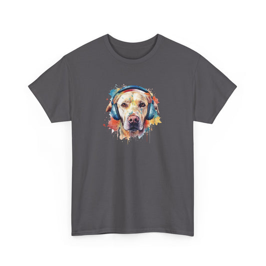Labrador Retriever with Headphones Short Sleeve Tee