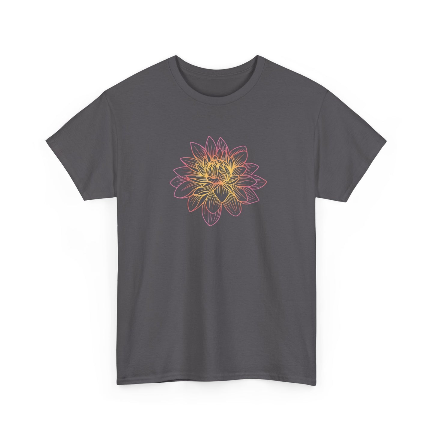 Colorful Lotus Outline Short Sleeve Tee