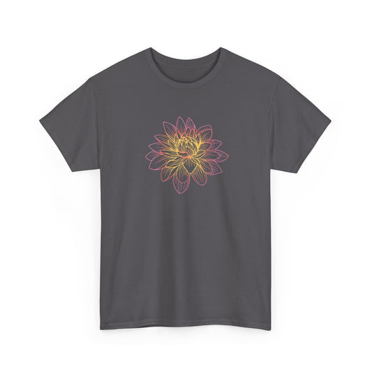 Colorful Lotus Outline Short Sleeve Tee