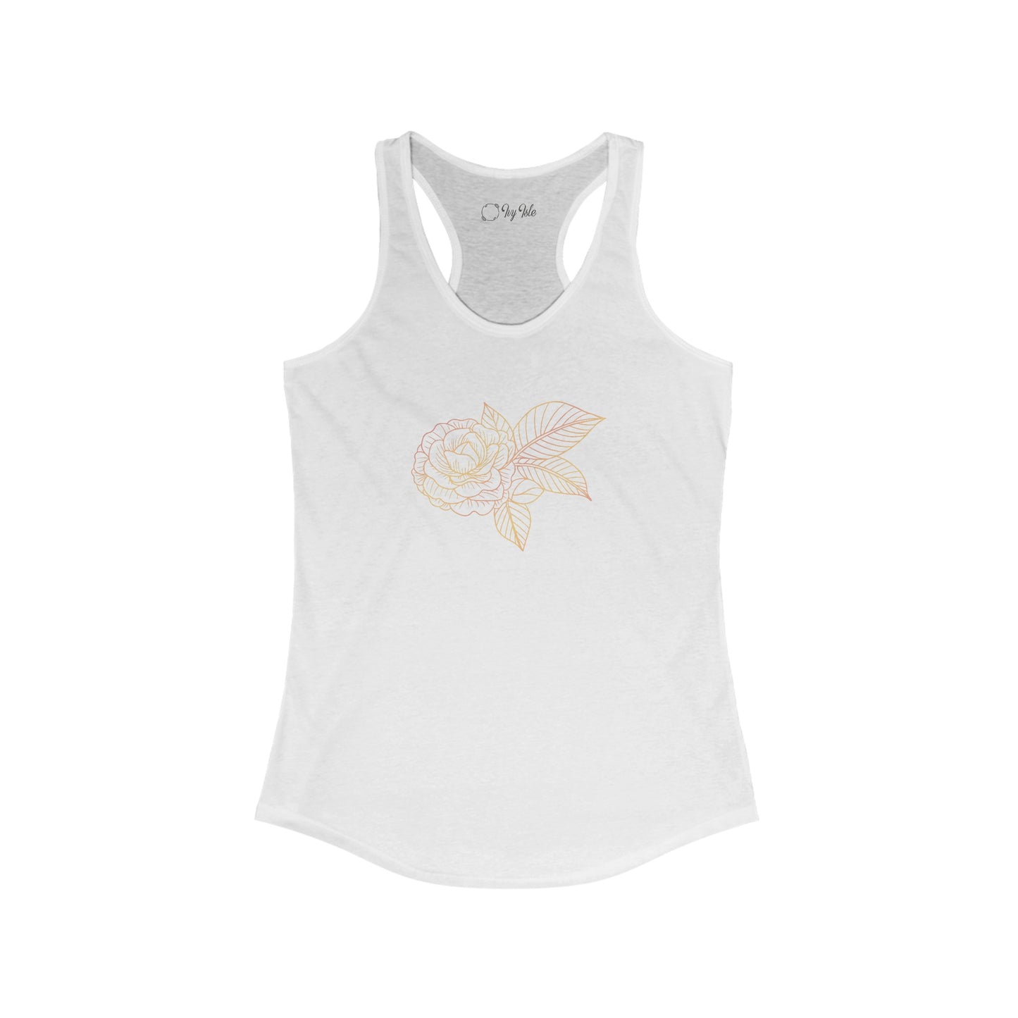 Colorful Rose with Leaves Racerback Tank
