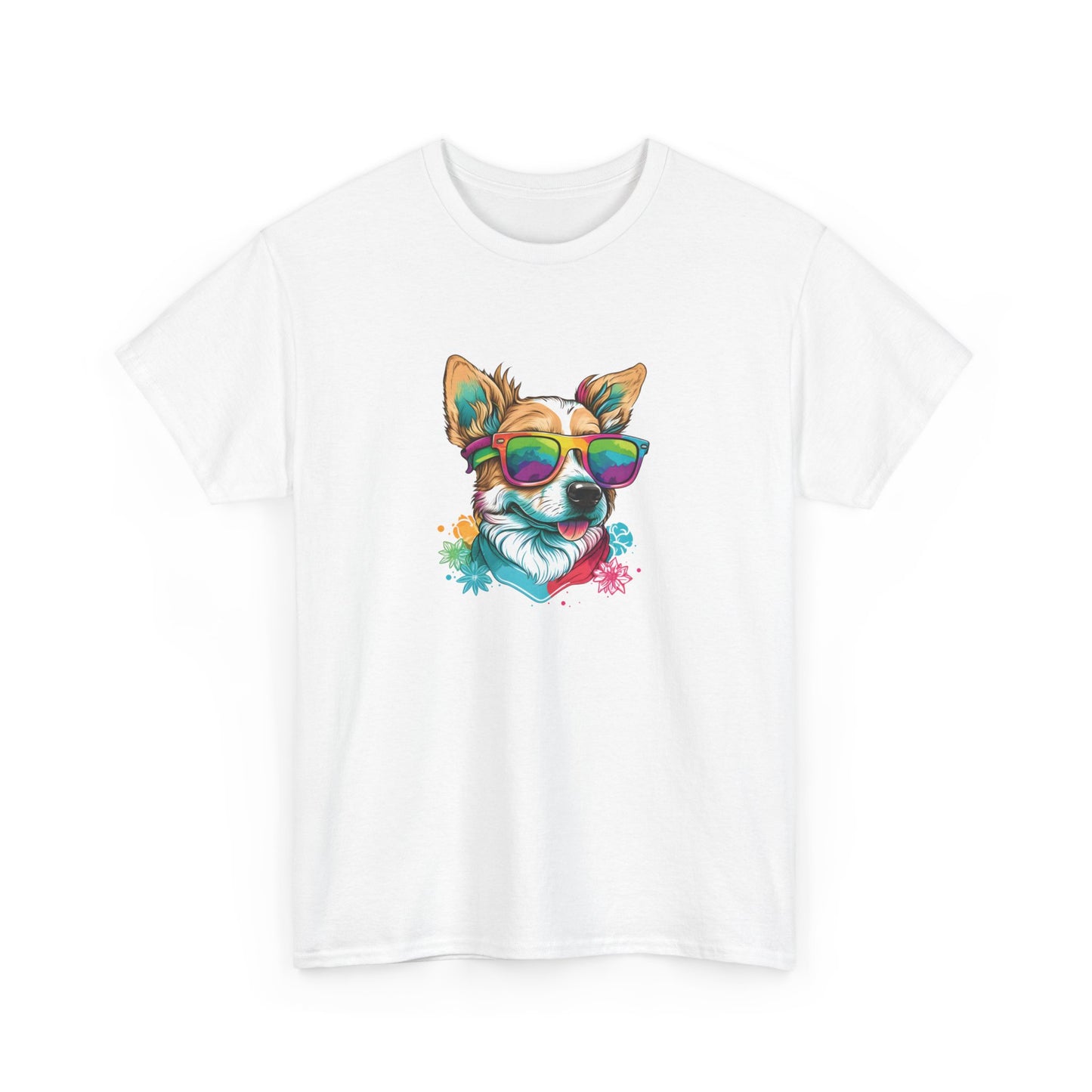 Dog with Sunglasses Short Sleeve Tee 002