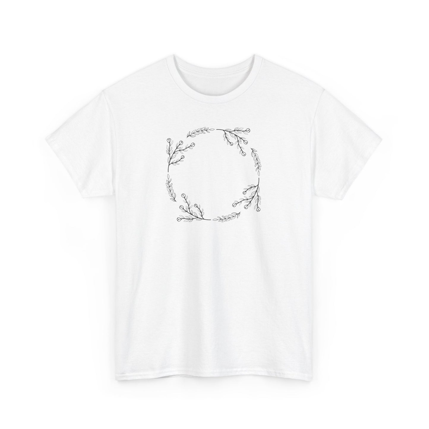 Flower and Leaf Circle Short Sleeve Tee