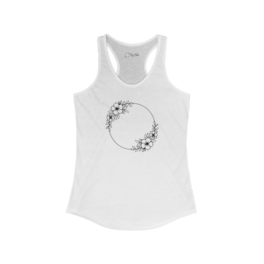 Double Large Flower Circle Racerback Tank