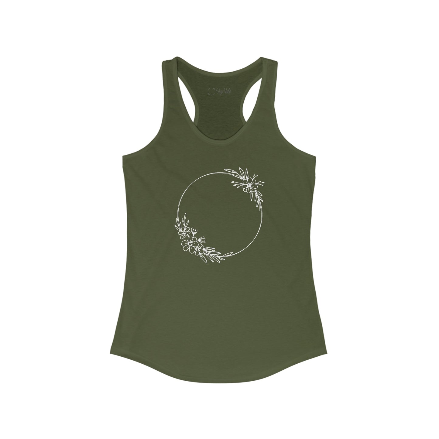 Double Floral Circle Racerback Tank