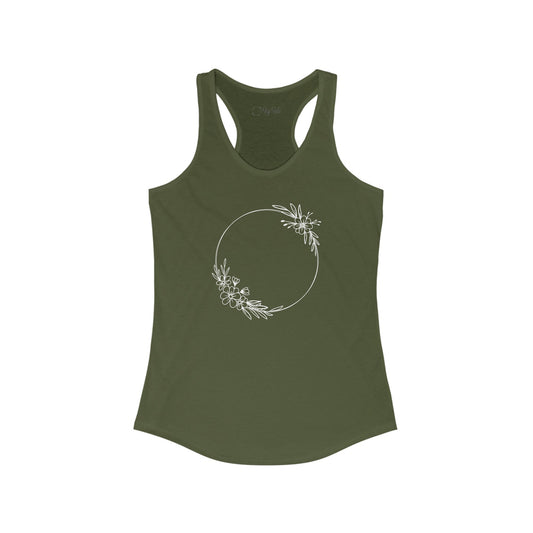 Double Floral Circle Racerback Tank