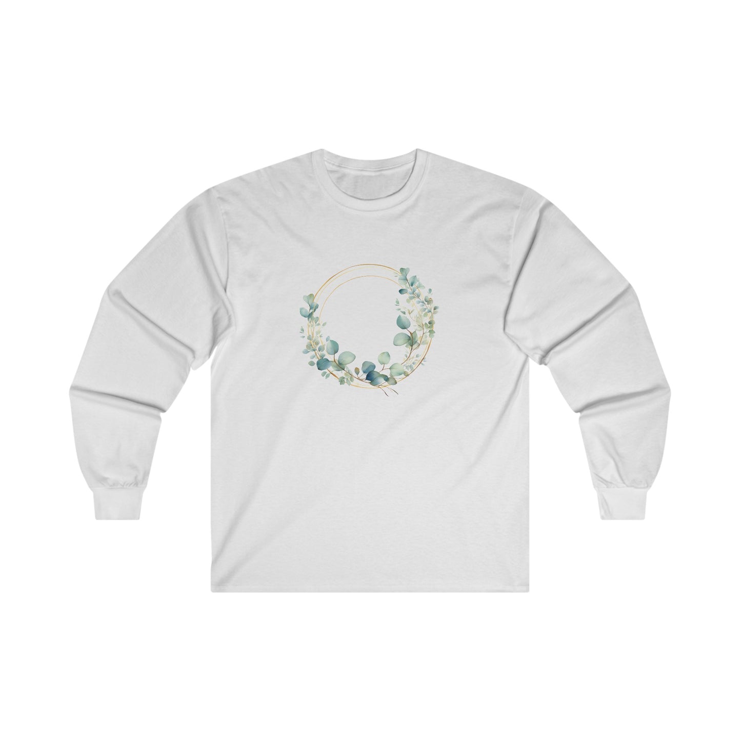 Watercolor Leaf Circle Long Sleeve Tee