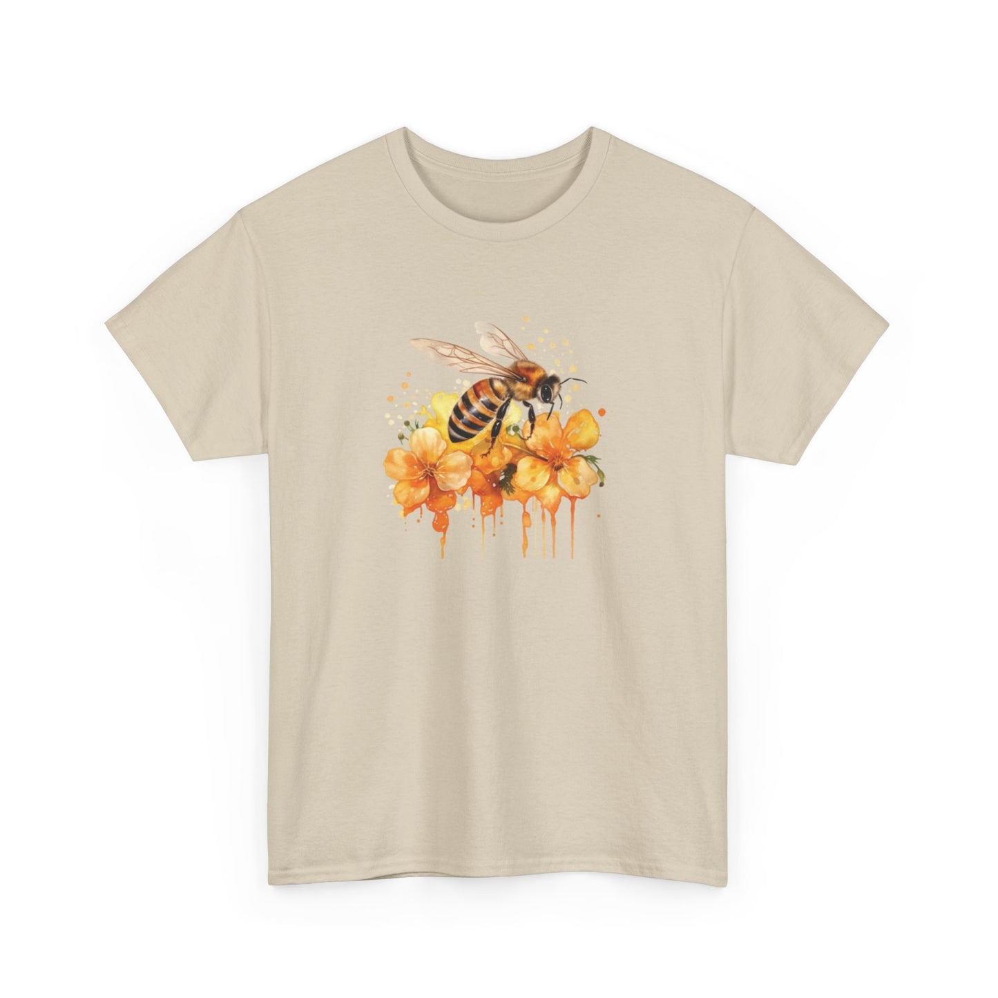 Watercolor Bee and Flowers Short Sleeve Tee