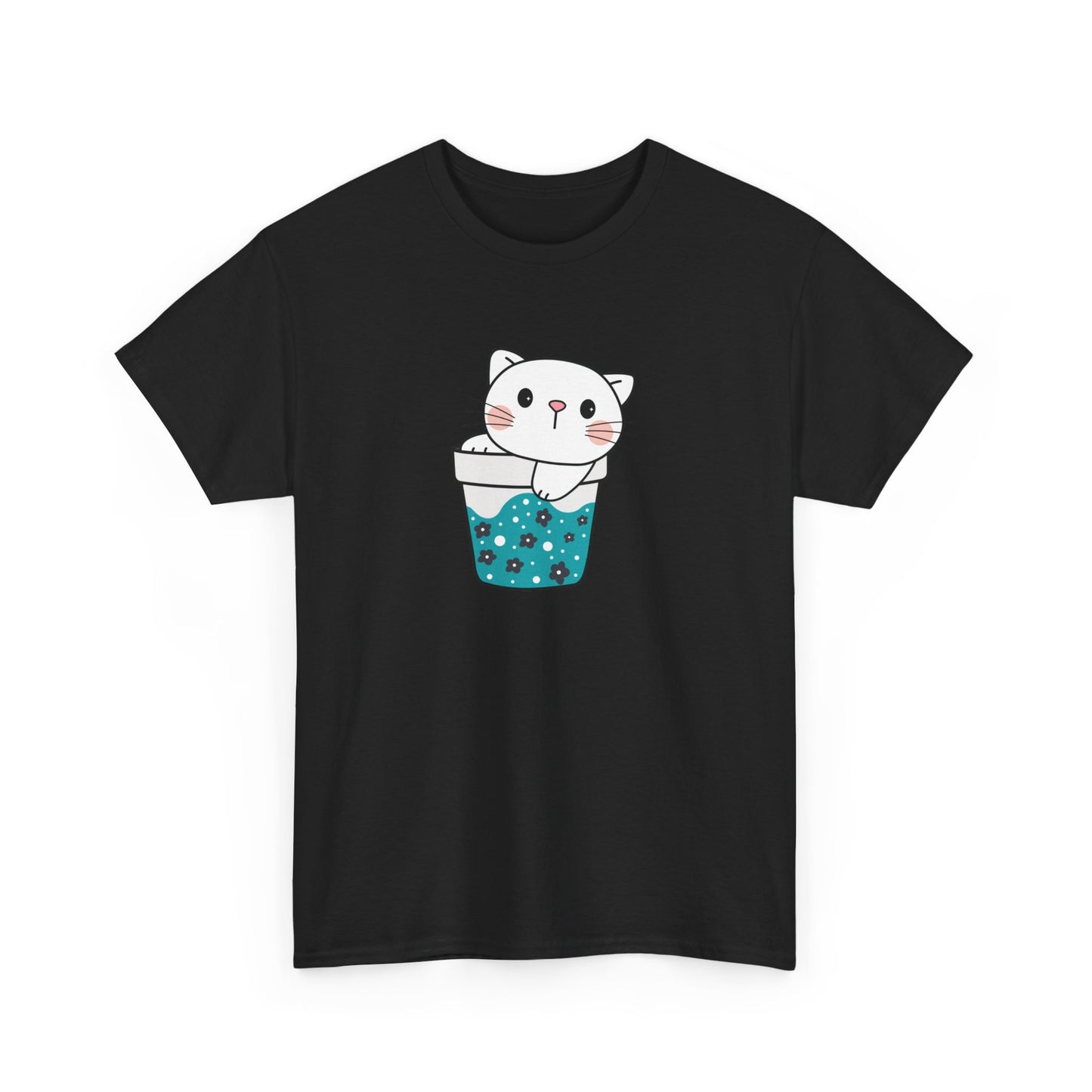 Cute Cat Cup Short Sleeve Tee