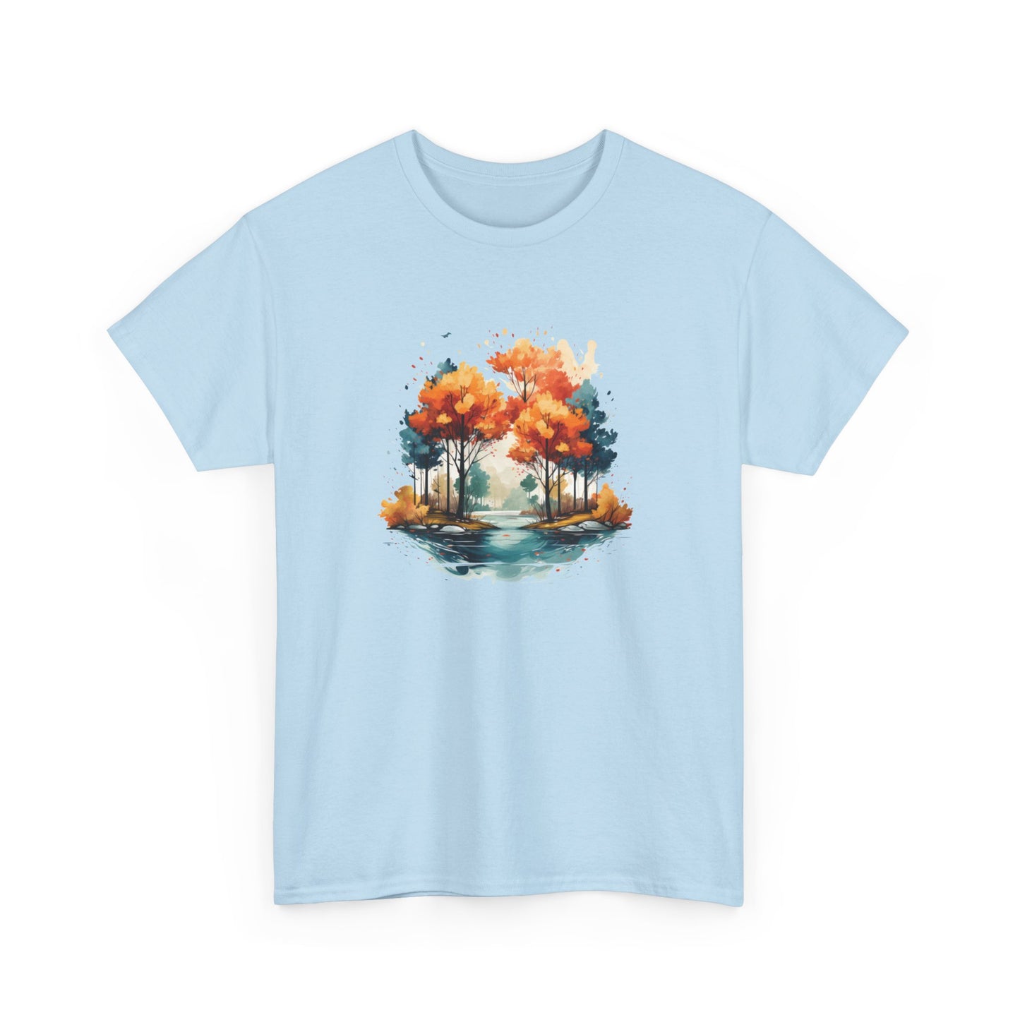 Autumn River Watercolor Short Sleeve Tee