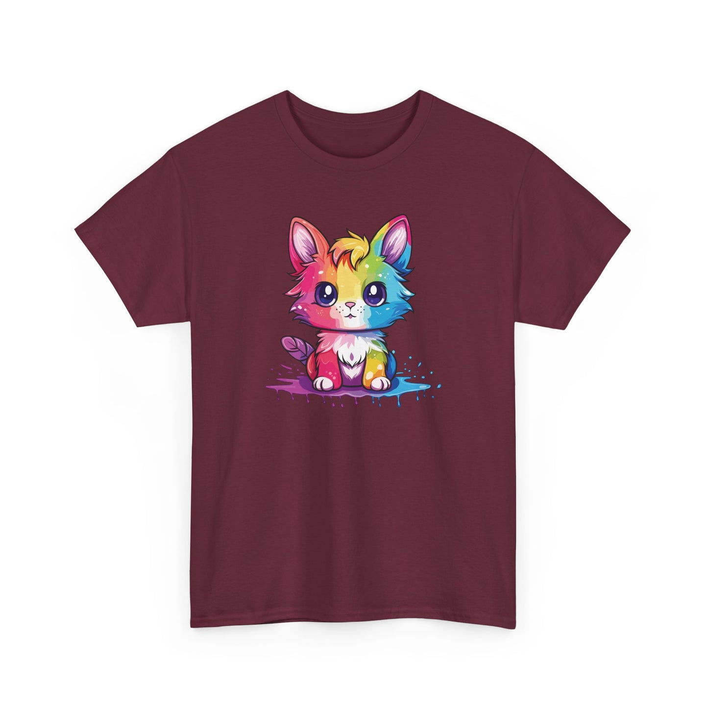 Rainbow Animated Cat Short Sleeve Tee