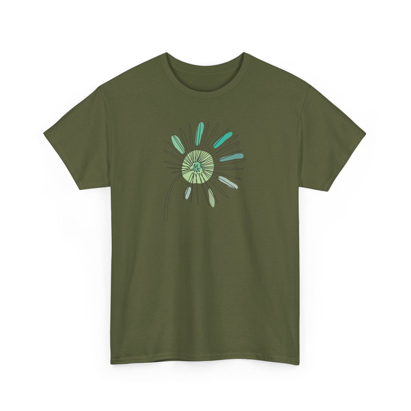 Green and Blue Dandelion Short Sleeve Tee