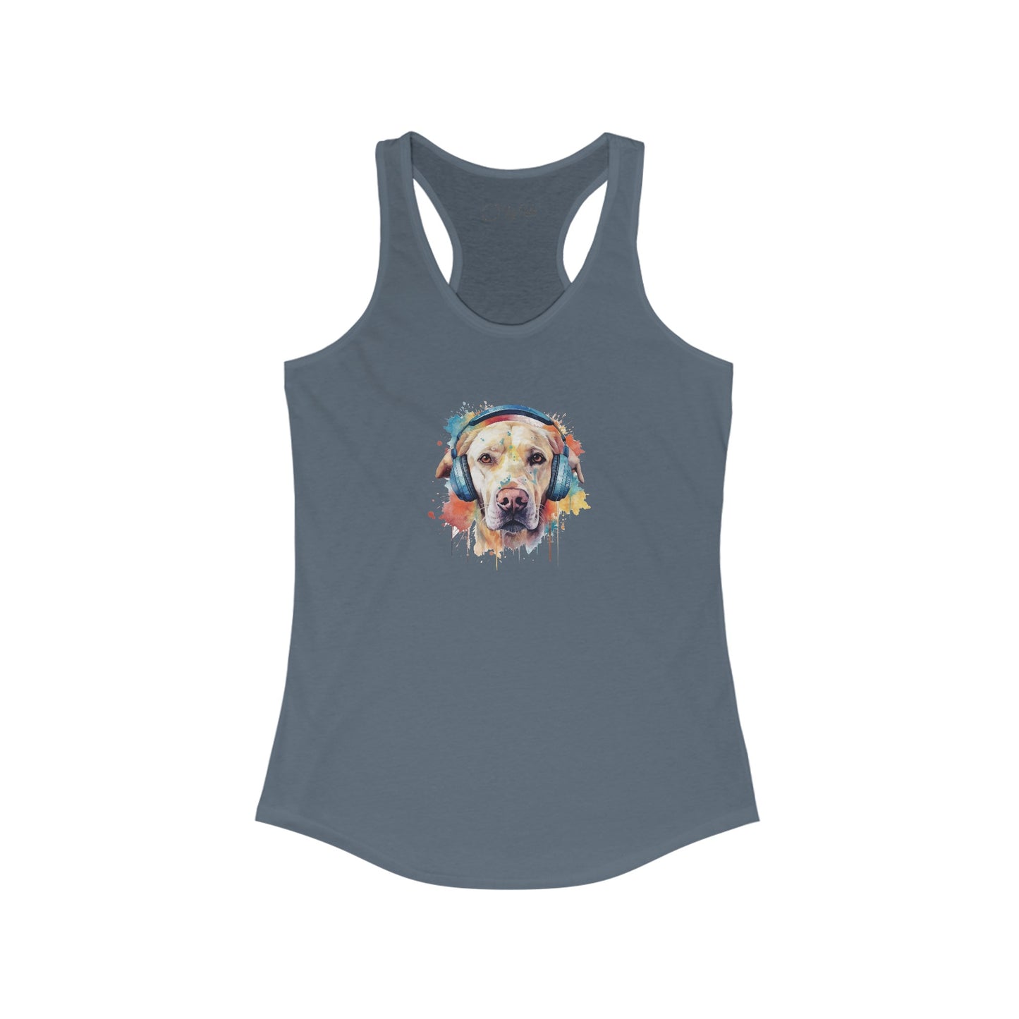 Labrador Retriever with Headphones Racerback Tank