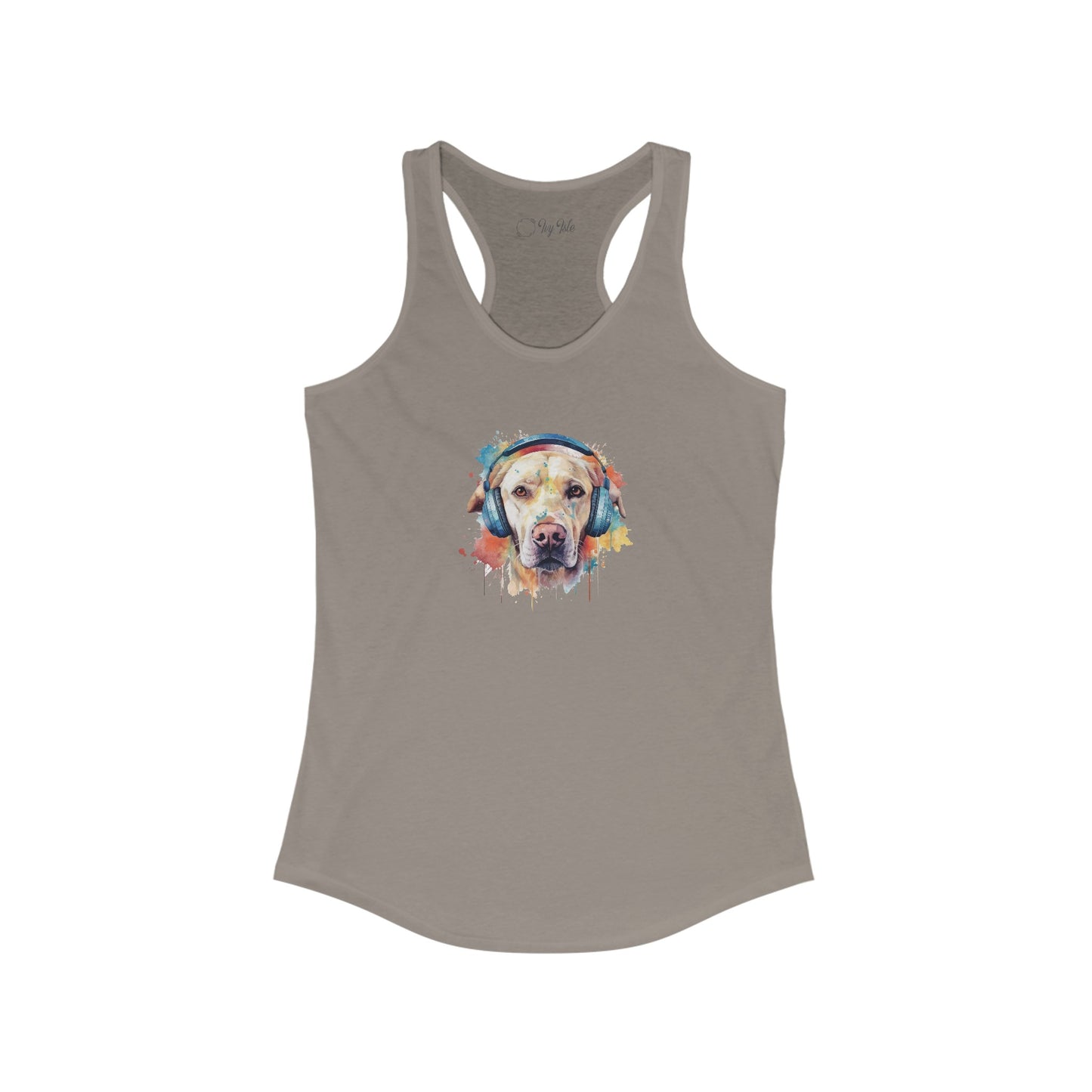 Labrador Retriever with Headphones Racerback Tank