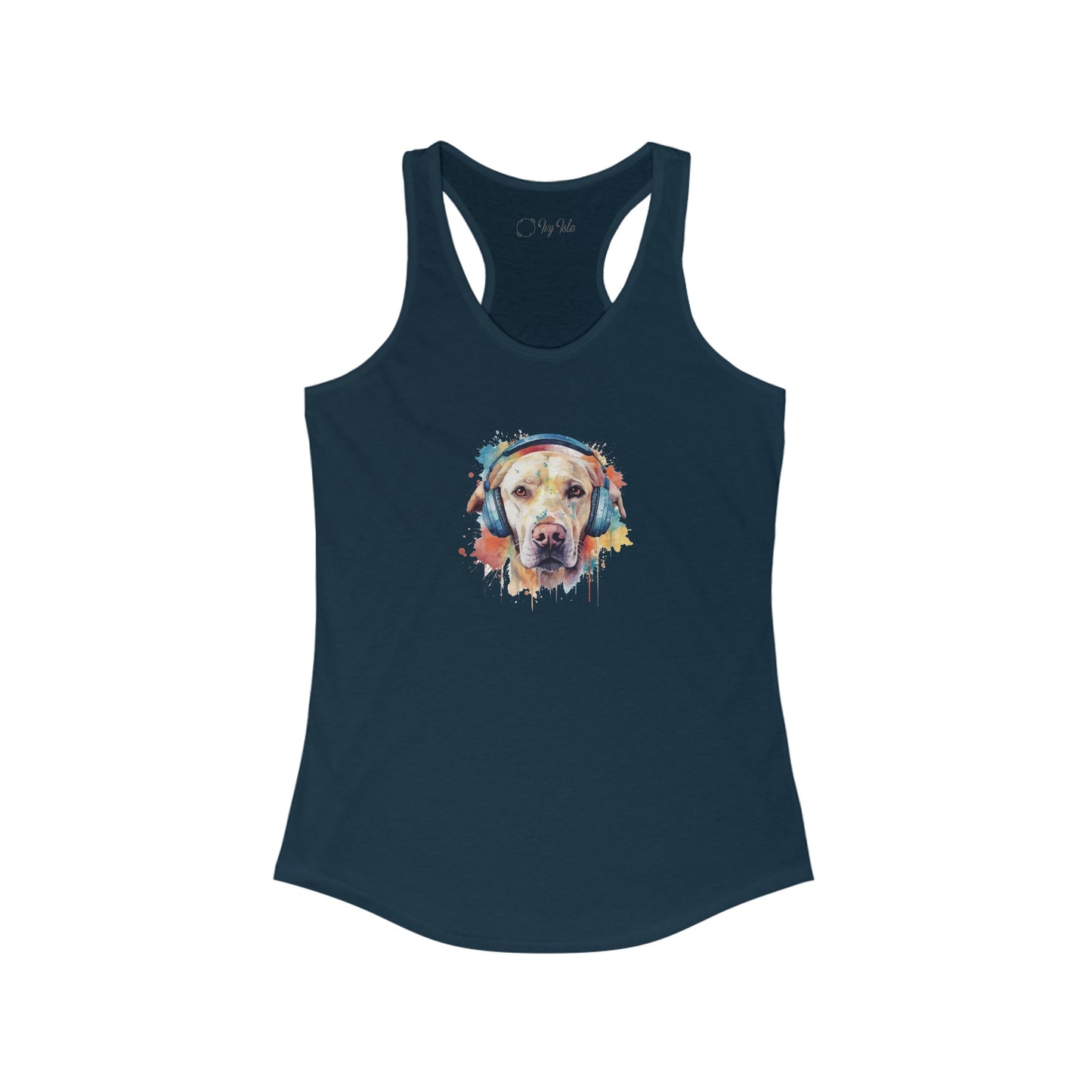 Labrador Retriever with Headphones Racerback Tank