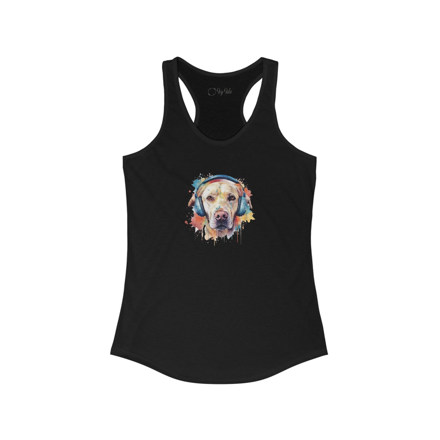 Labrador Retriever with Headphones Racerback Tank