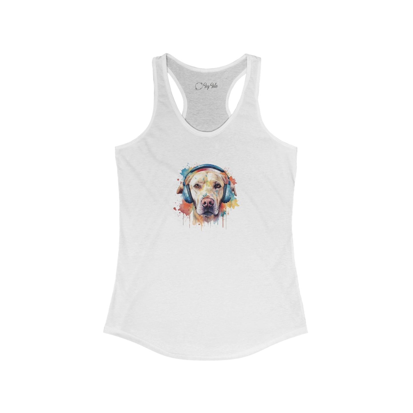 Labrador Retriever with Headphones Racerback Tank
