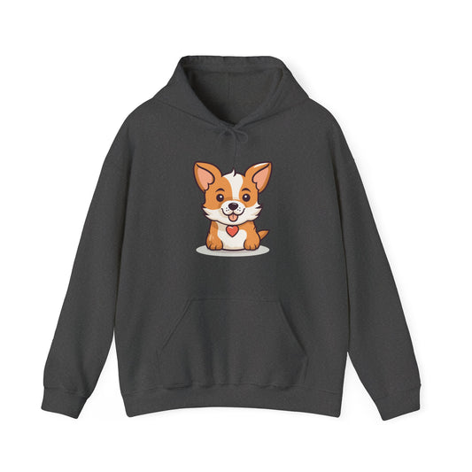 Cute Dog with Heart Hooded Sweatshirt