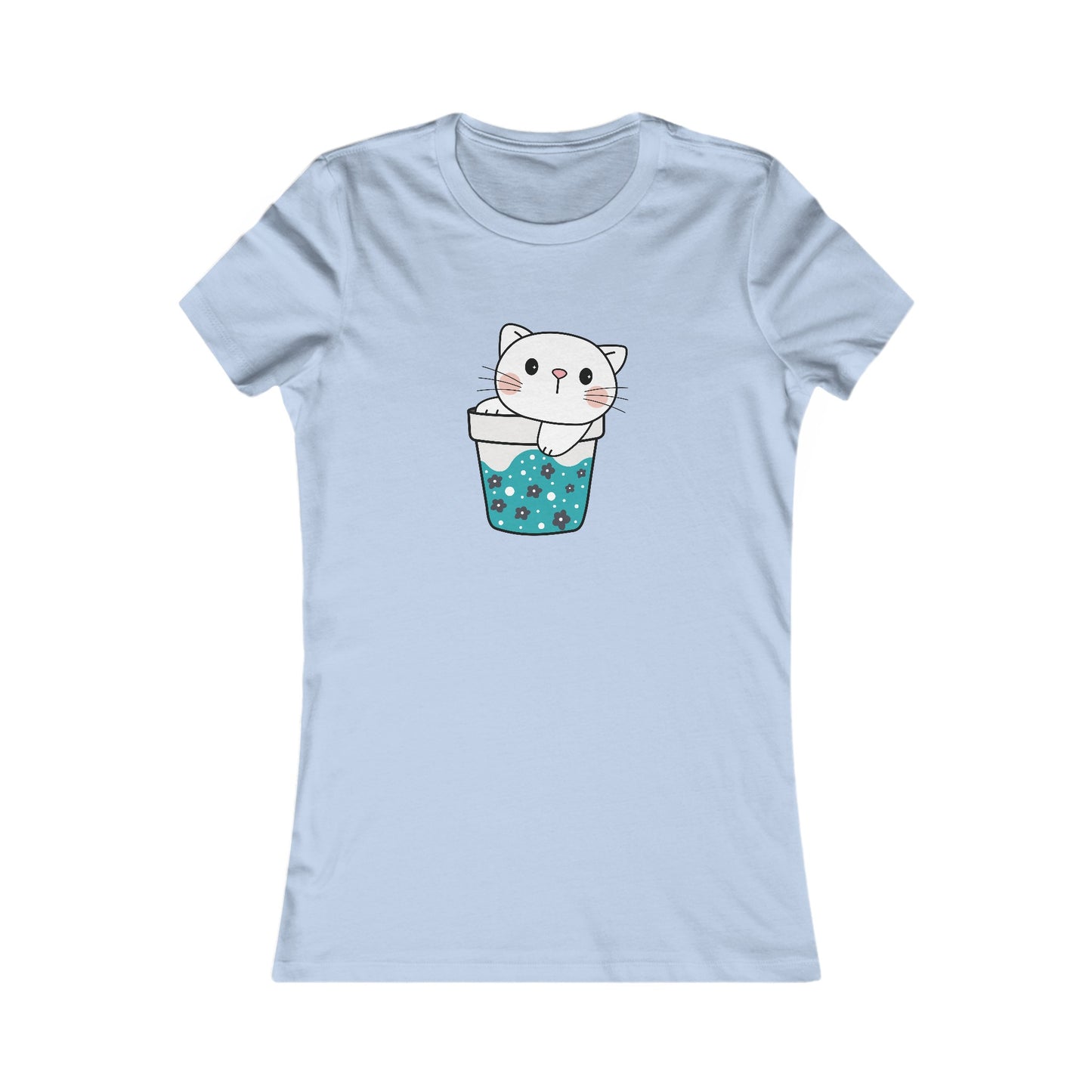 Cute Cat Cup Fitted Tee