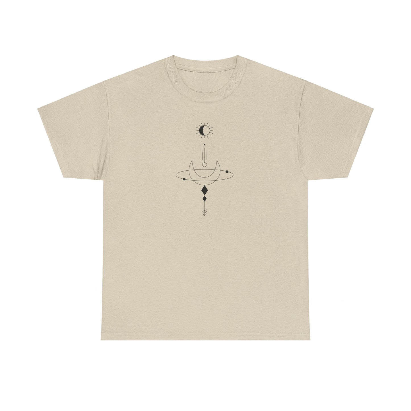 Linear Sun and Moon Short Sleeve Tee