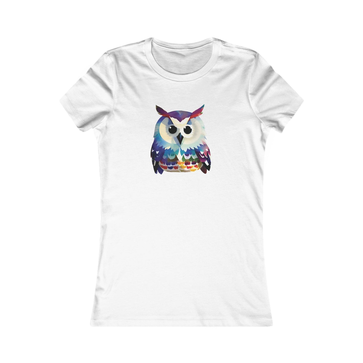 Watercolor Owl Fitted Tee