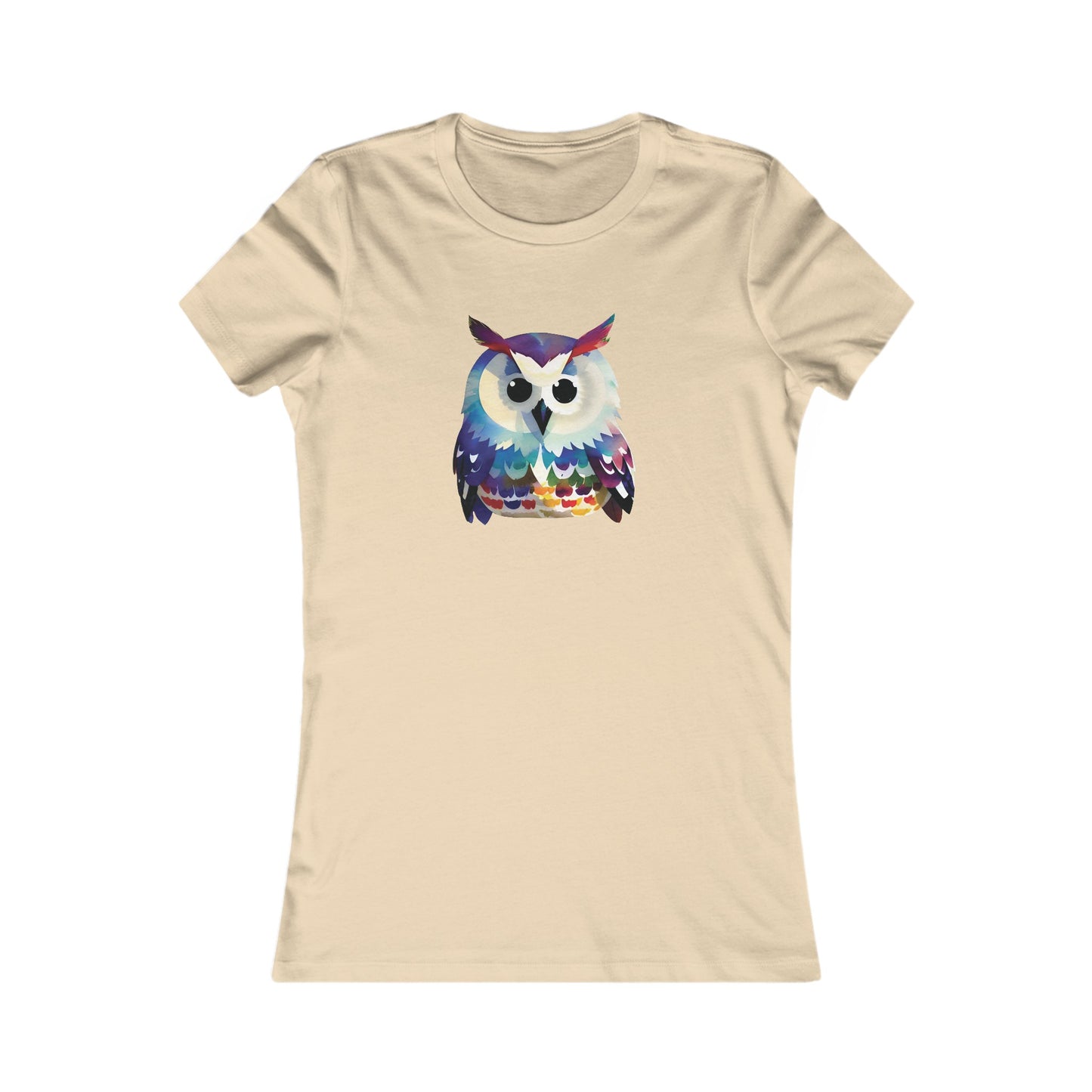 Watercolor Owl Fitted Tee