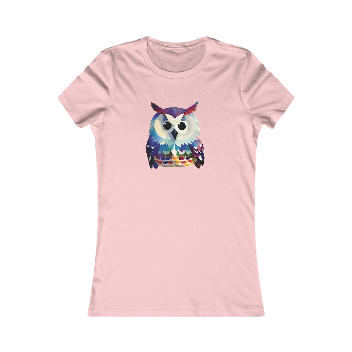 Watercolor Owl Fitted Tee