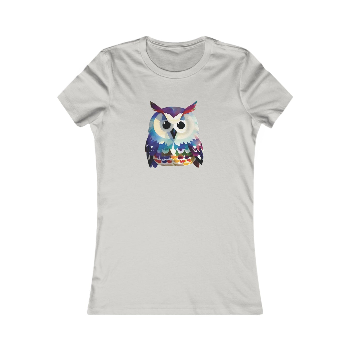 Watercolor Owl Fitted Tee