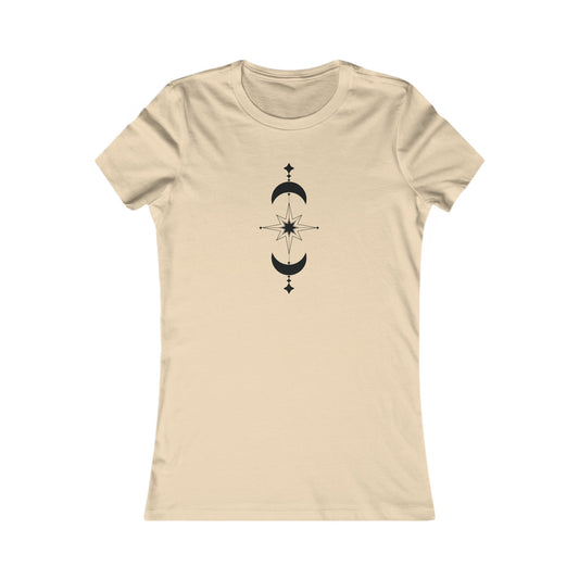 Linear Star and Moons Fitted Tee