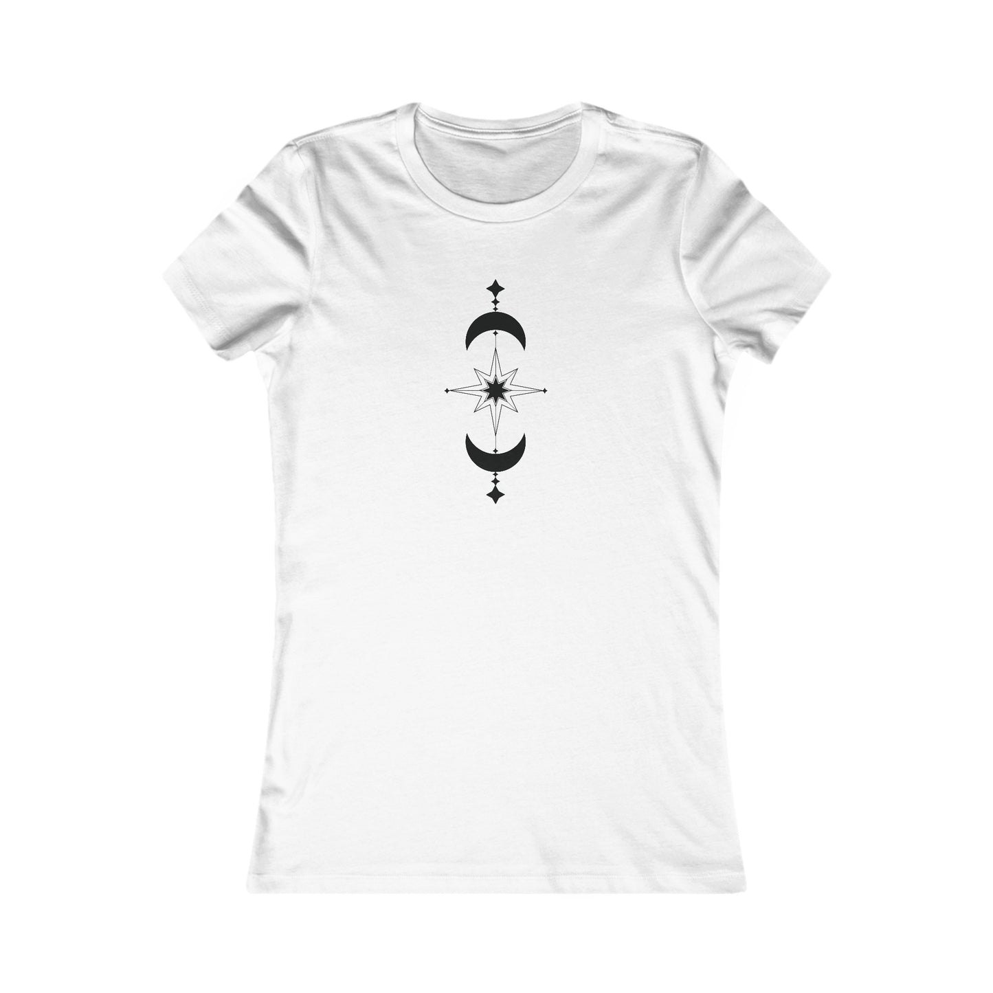 Linear Star and Moons Fitted Tee