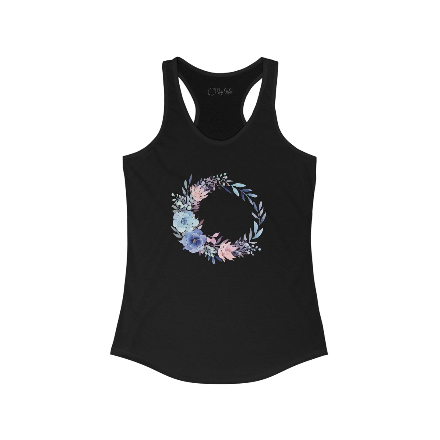 Watercolor Flower Circle Racerback Tank