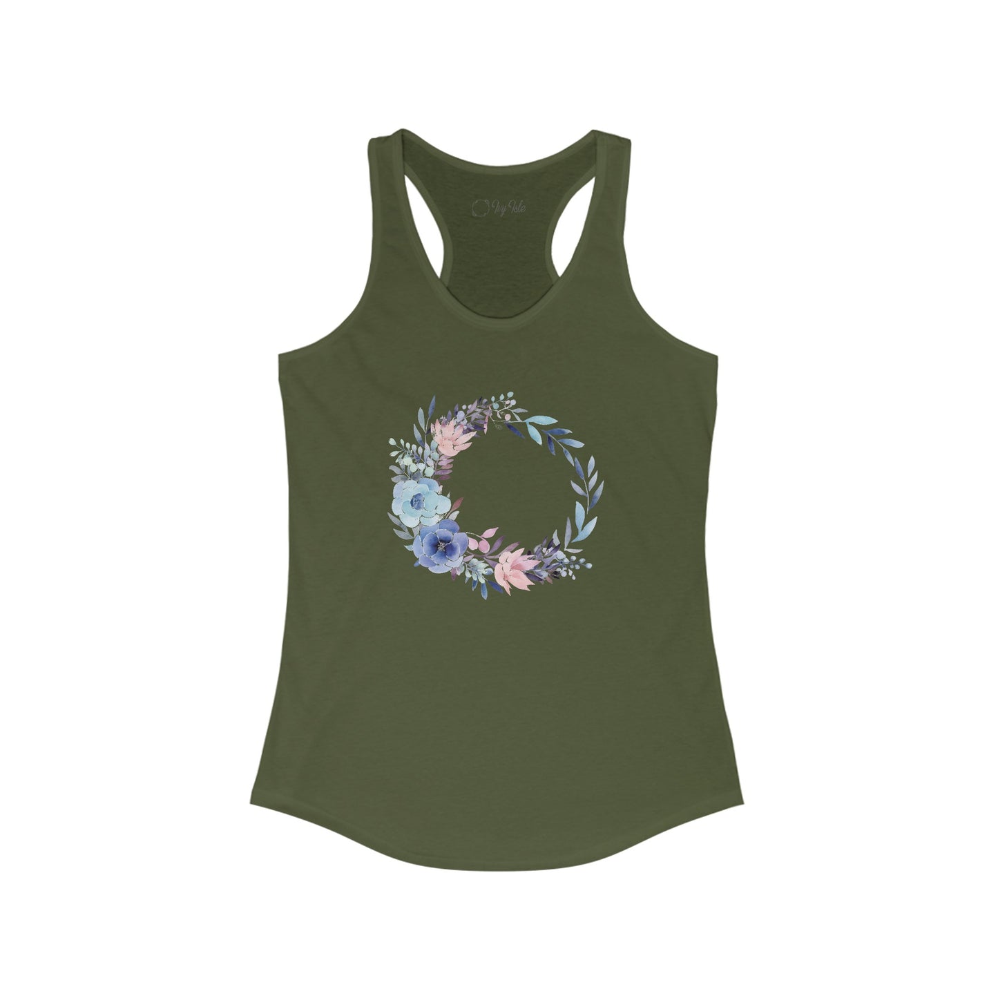 Watercolor Flower Circle Racerback Tank
