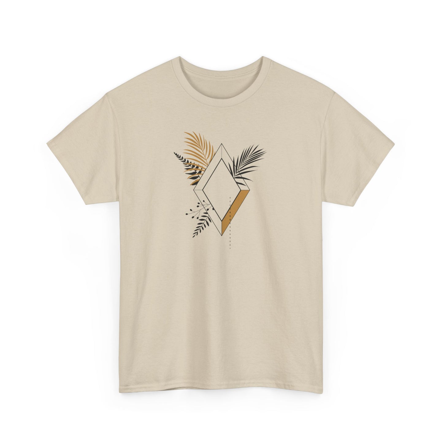Black and Gold Leafy Diamond Short Sleeve Tee