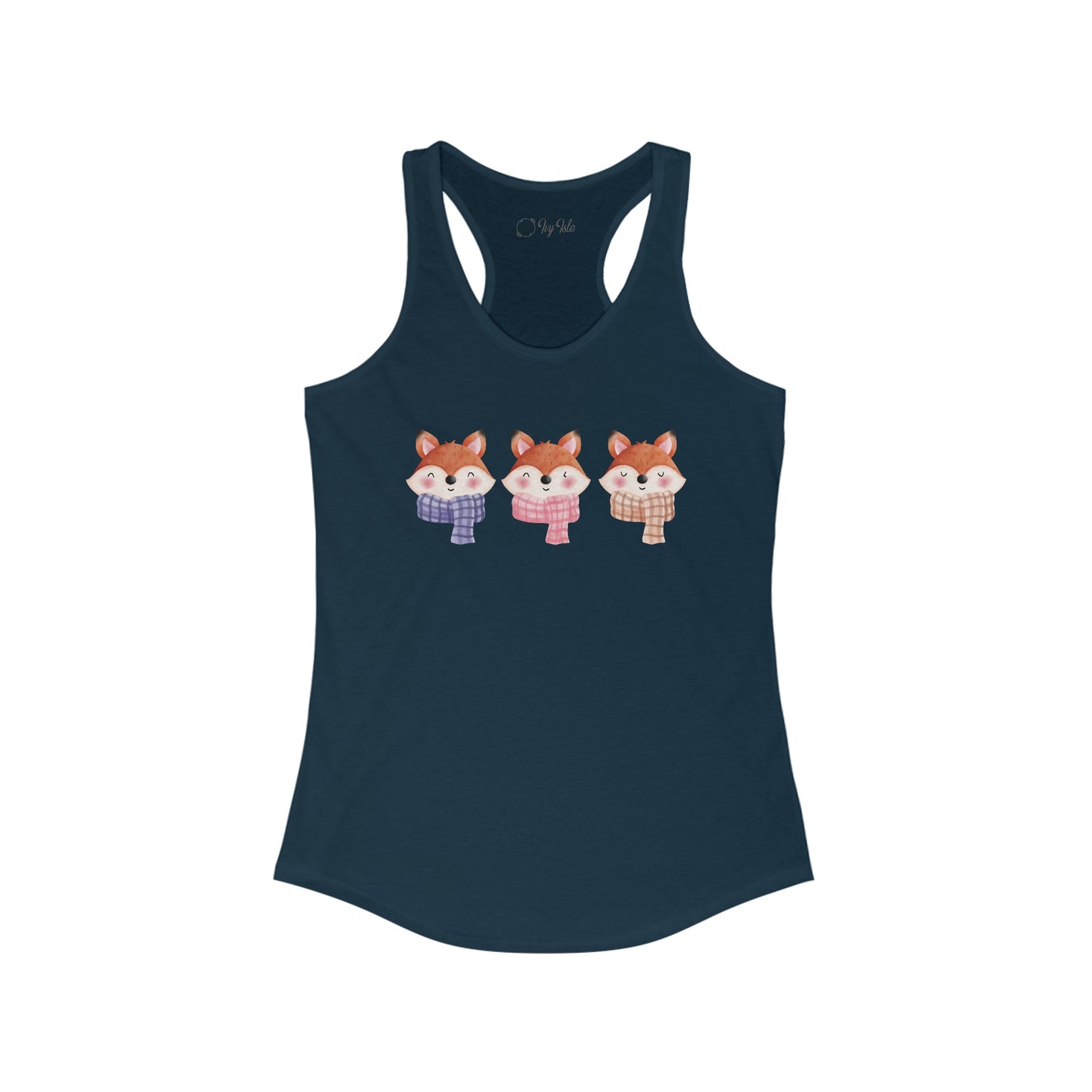 Cute Foxes in Scarves Racerback Tank