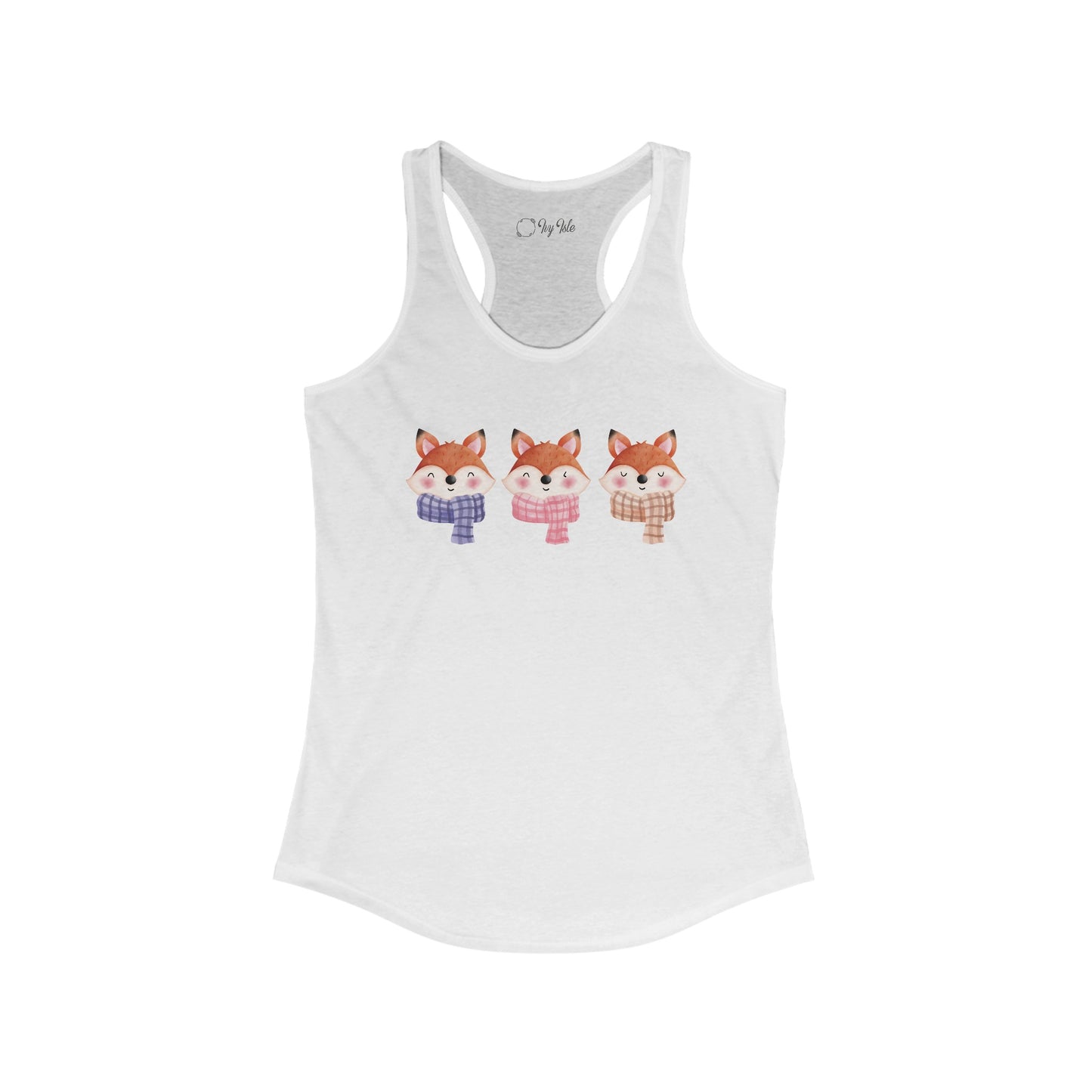 Cute Foxes in Scarves Racerback Tank