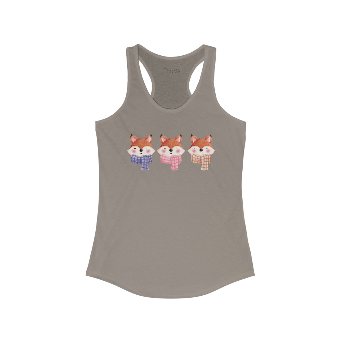 Cute Foxes in Scarves Racerback Tank