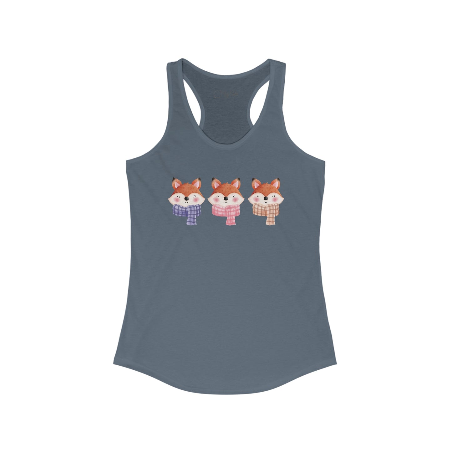 Cute Foxes in Scarves Racerback Tank