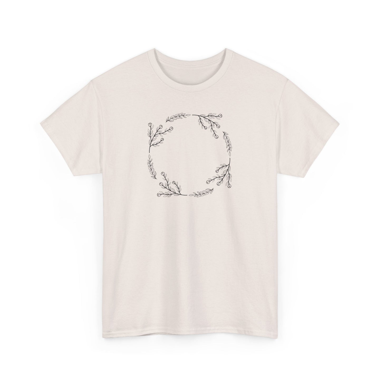 Flower and Leaf Circle Short Sleeve Tee