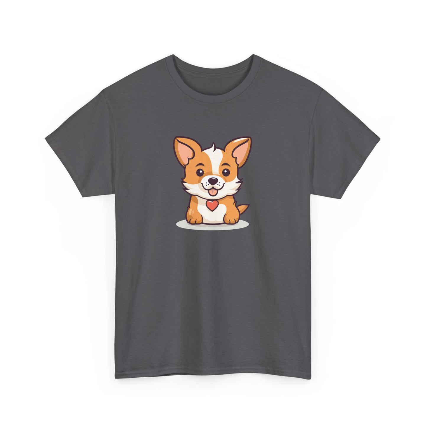 Cute Dog with Heart Short Sleeve Tee