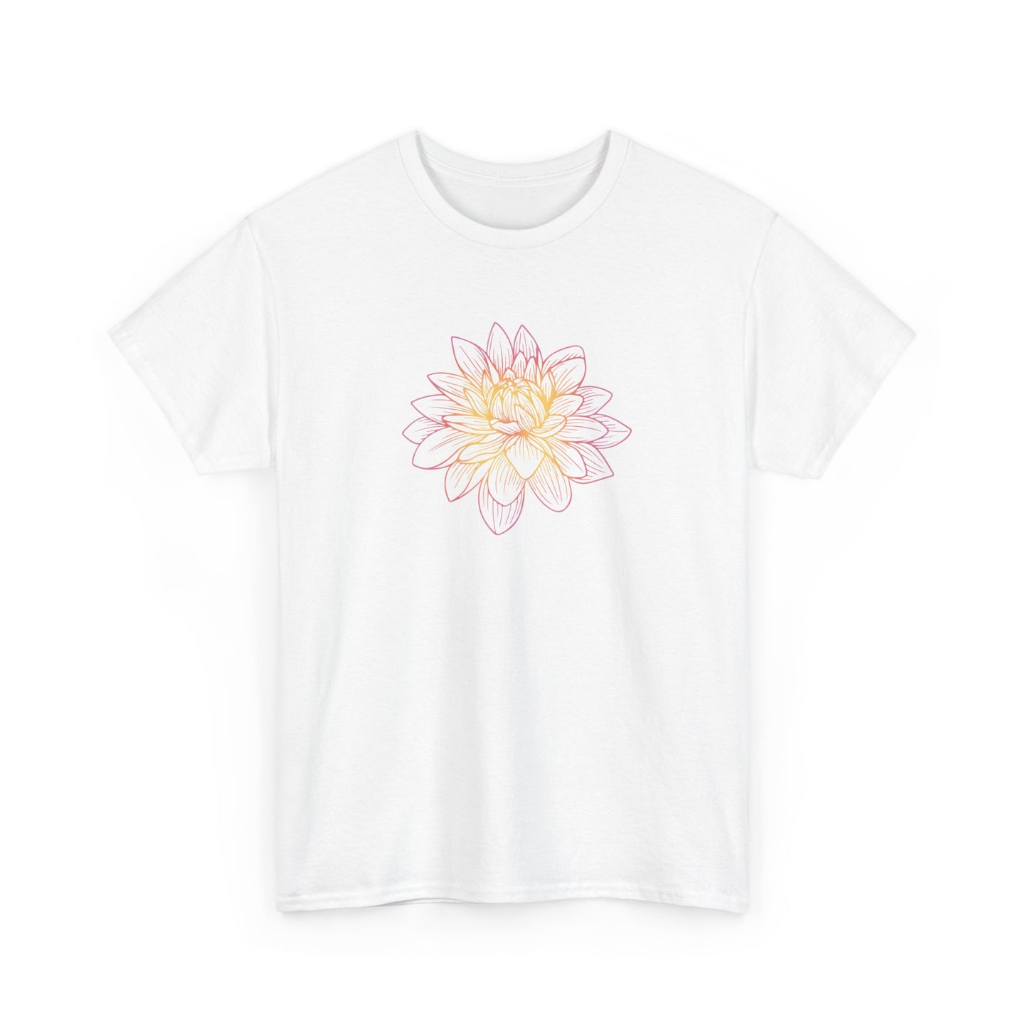 Colorful Lotus Outline Short Sleeve Tee