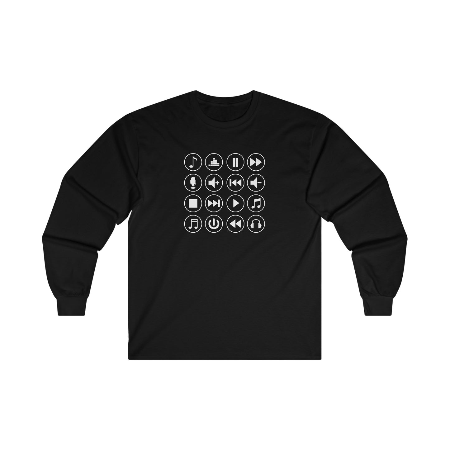 Music Player Symbols Long Sleeve Tee