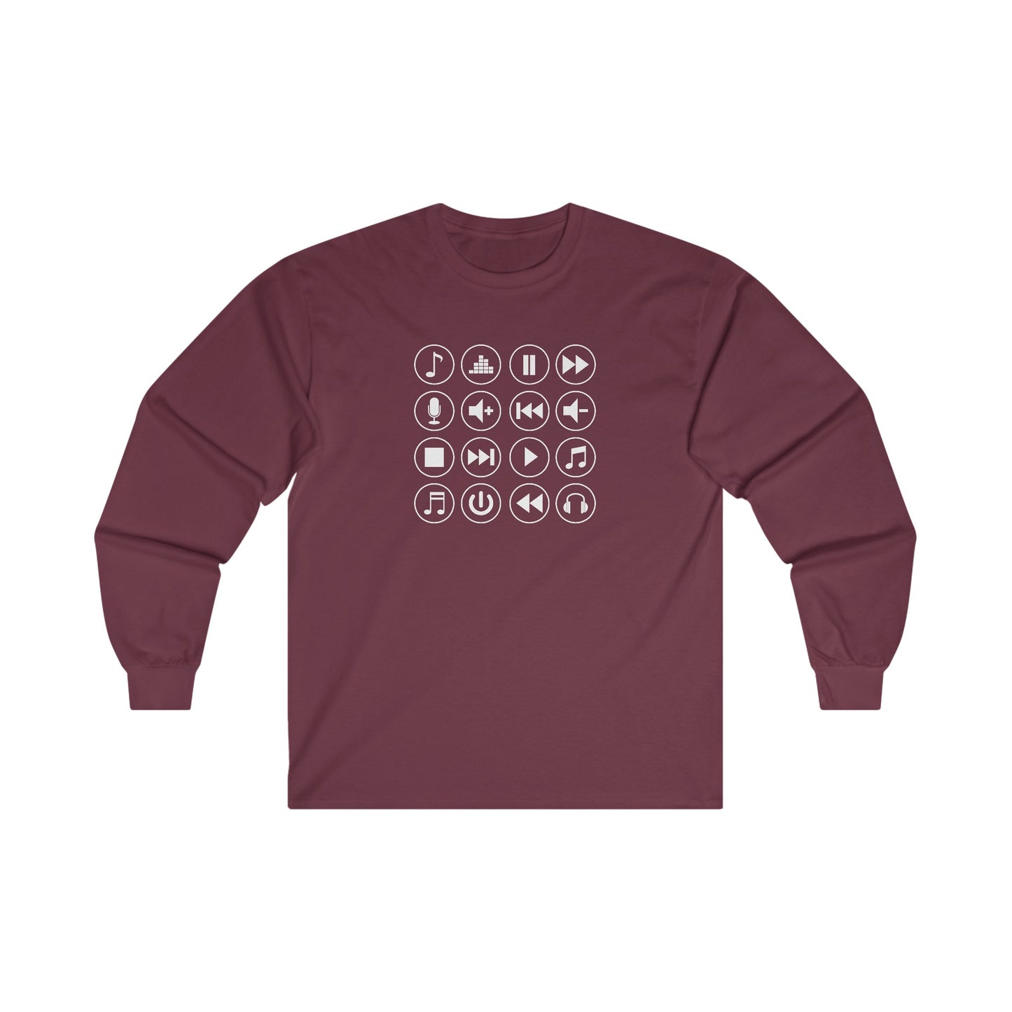 Music Player Symbols Long Sleeve Tee