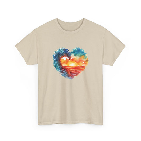 Abstract Sunset Heart Short Sleeve Tee