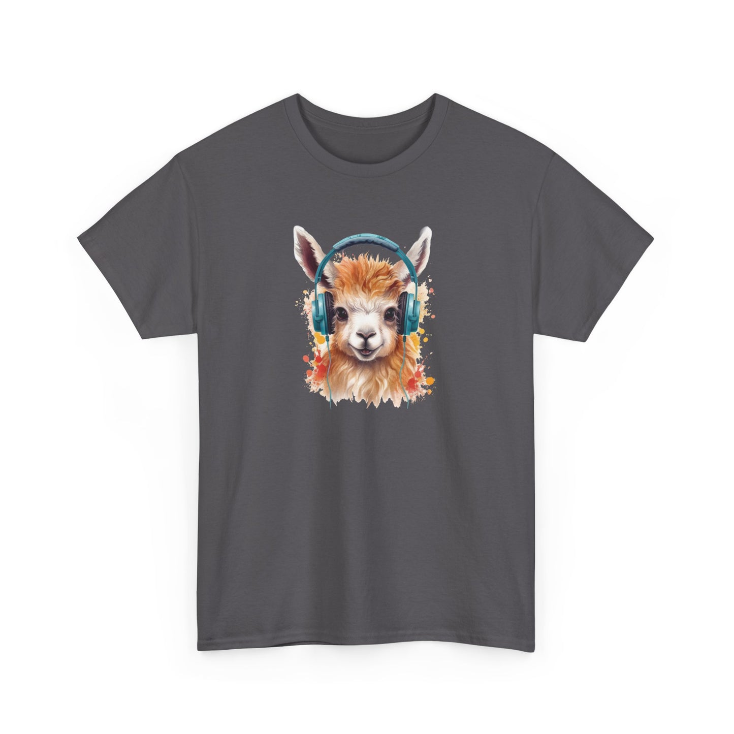 Llama with Headphones Short Sleeve Tee