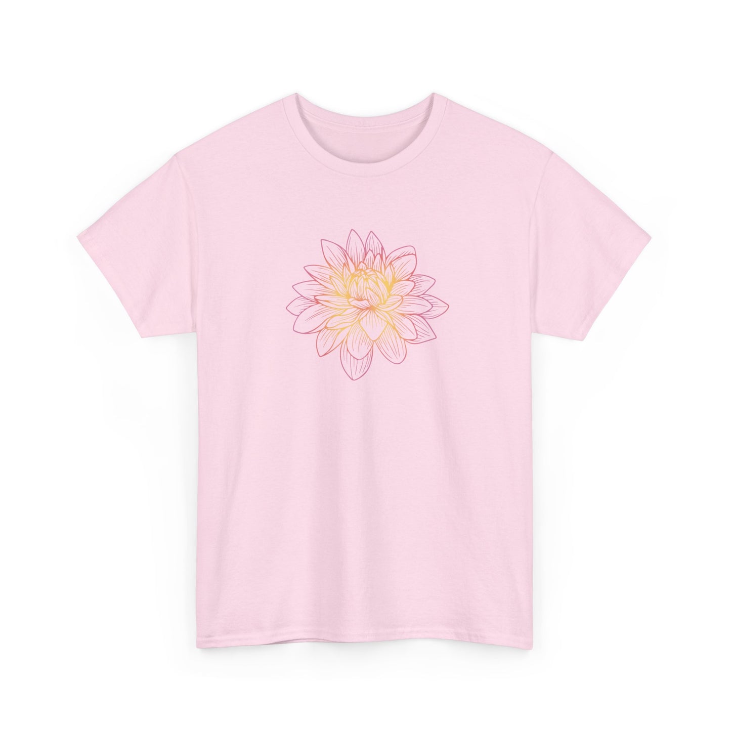 Colorful Lotus Outline Short Sleeve Tee