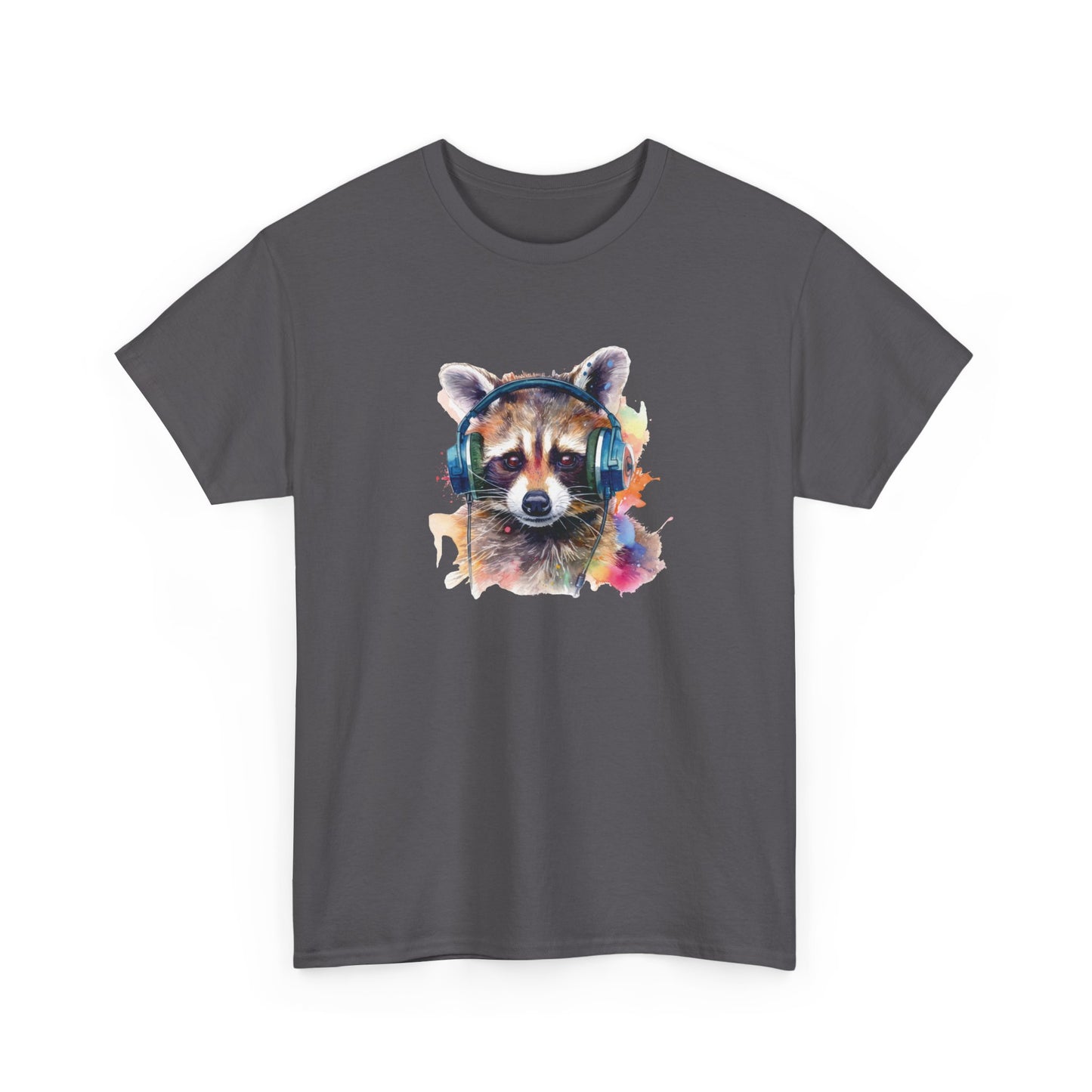 Raccoon with Headphones Short Sleeve Tee