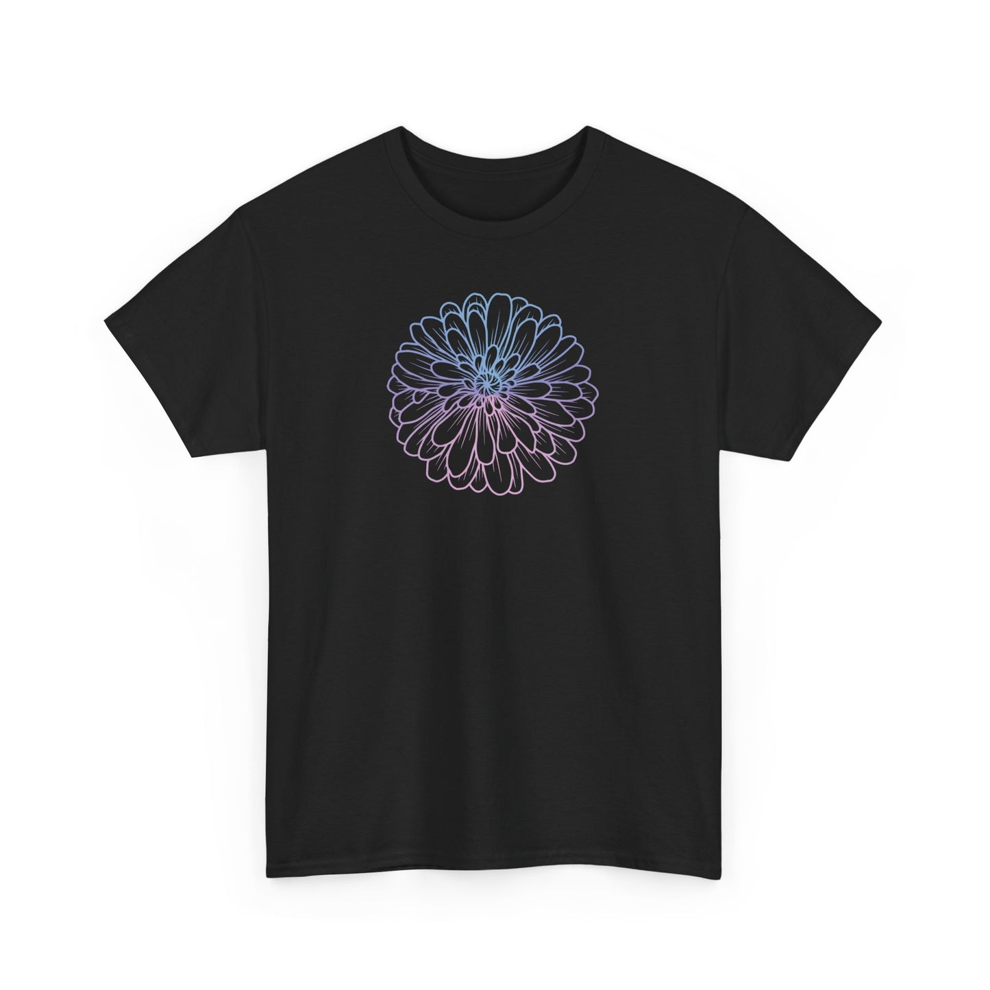 Colorful Flower Outline Short Sleeve Tee