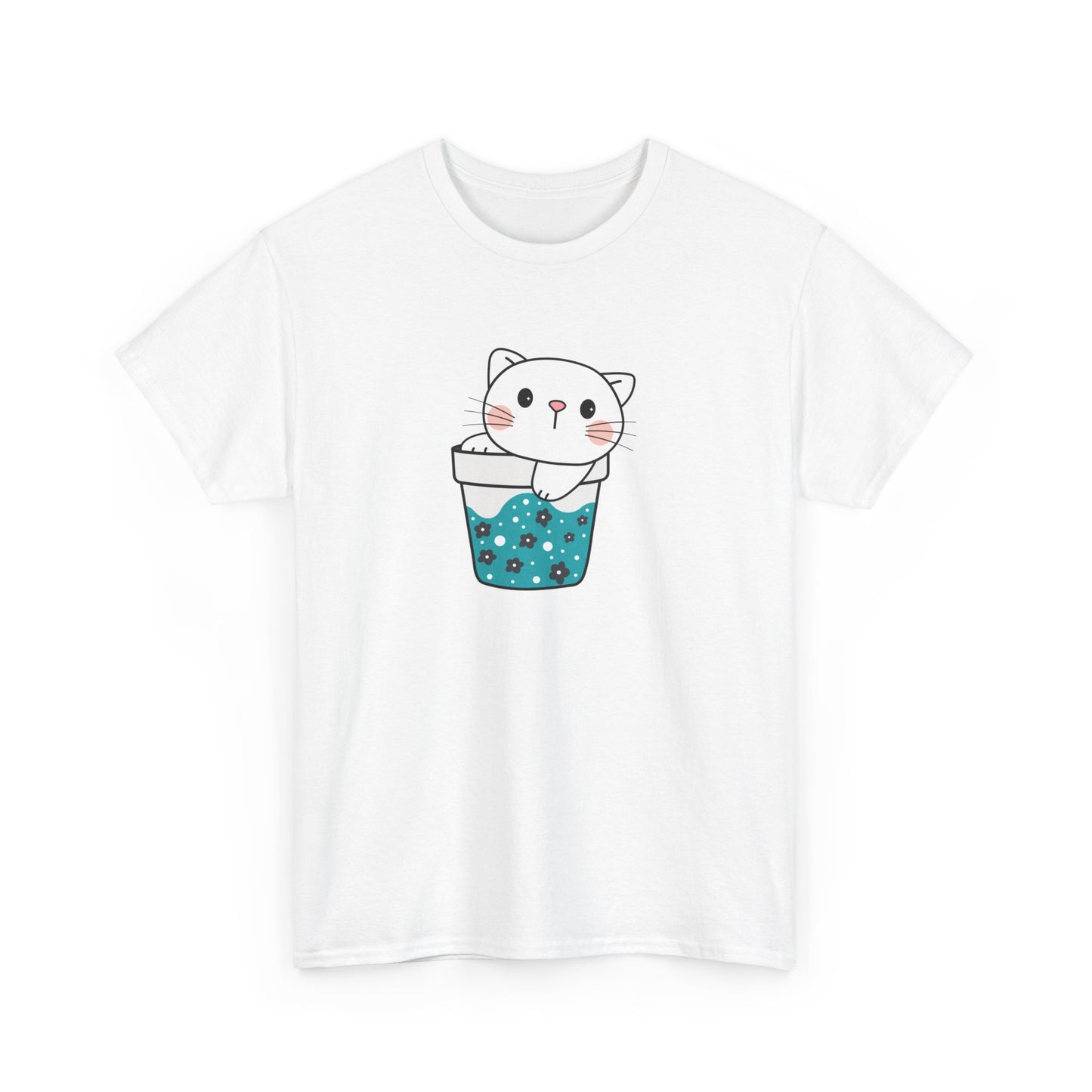 Cute Cat Cup Short Sleeve Tee