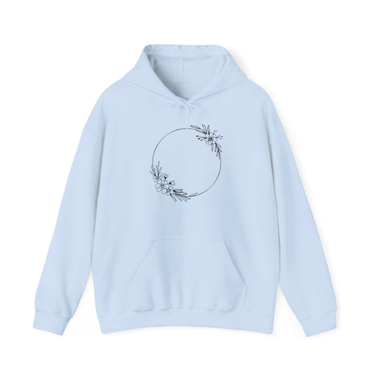 Double Floral Circle Hooded Sweatshirt
