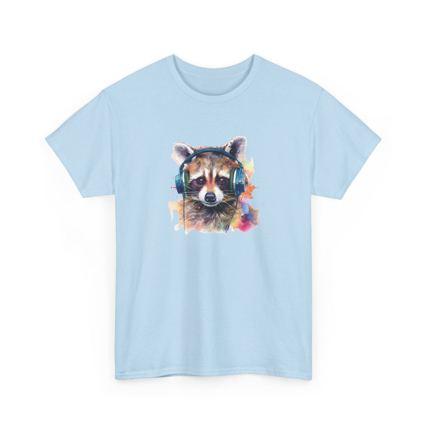 Raccoon with Headphones Short Sleeve Tee