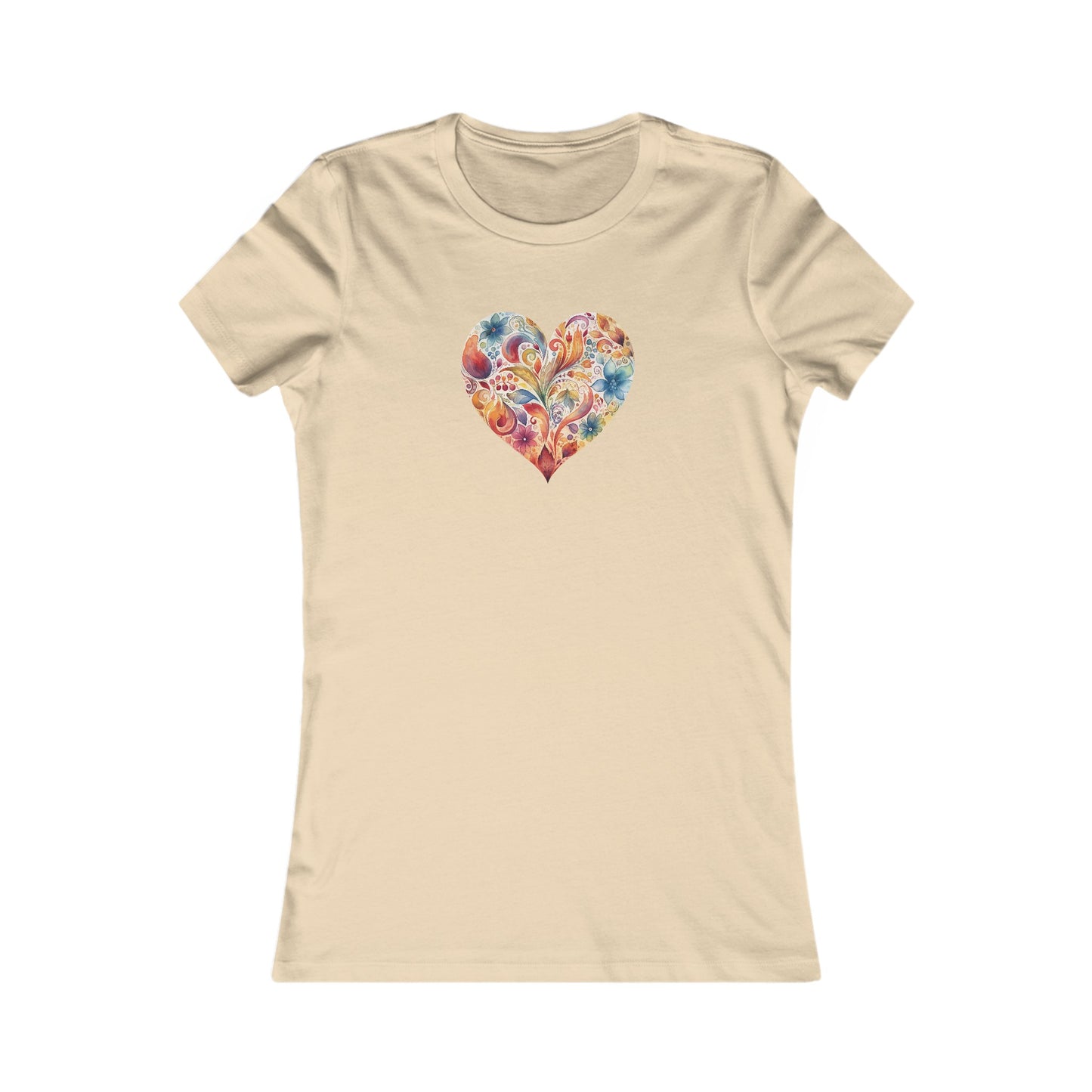 Watercolor Heart Fitted Tee 002